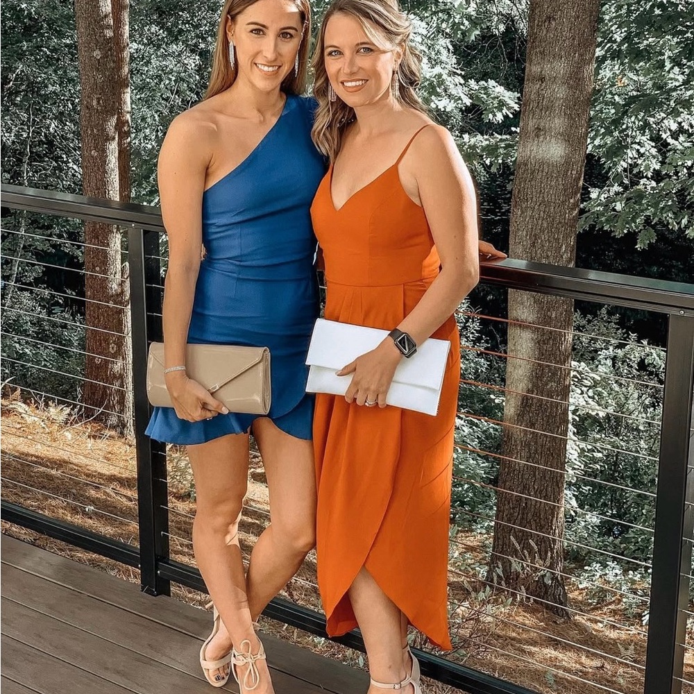 Elegant Blue One-Shoulder Dress